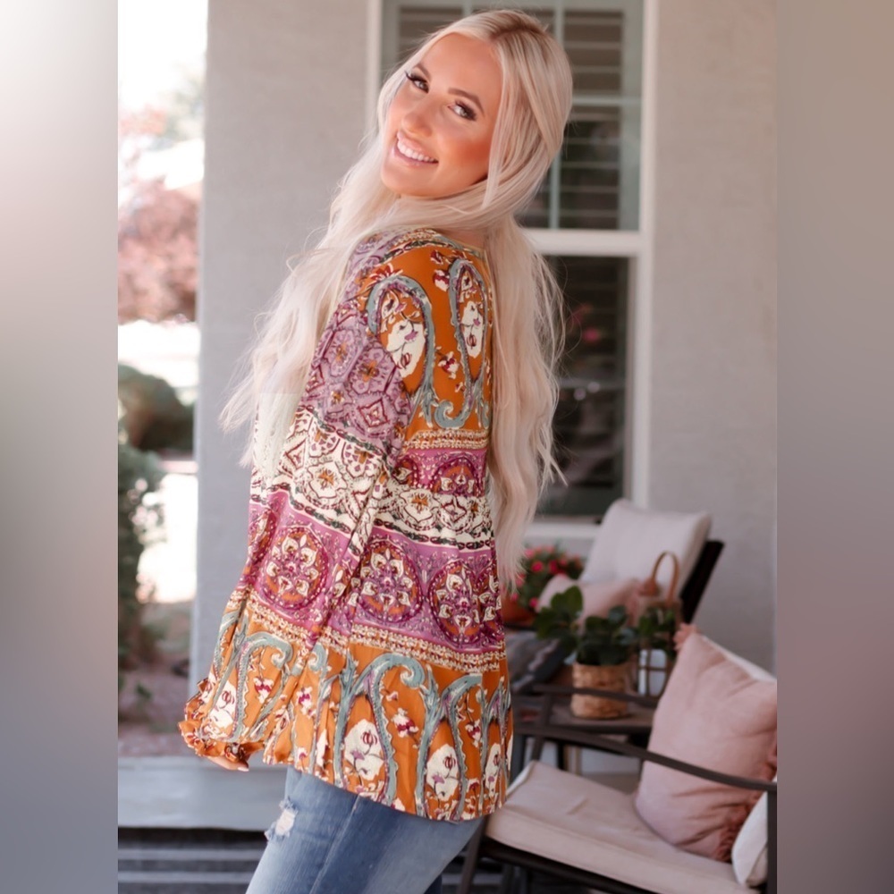 Free Spirited Boho Blouse Long Sleeve - Picture 2 of 5